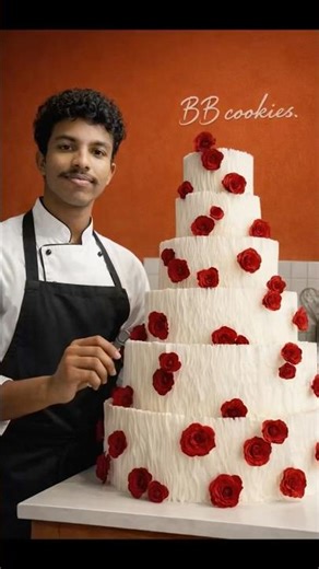 5 Tier Wedding Cake Making 🎂🌹 | Rose Cake Design by Chef Farid | BB Cookies