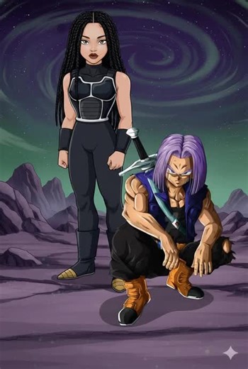 parallel universe or different timelines im still debating. the stories in my head for her lol #dbzuniverse #trunks