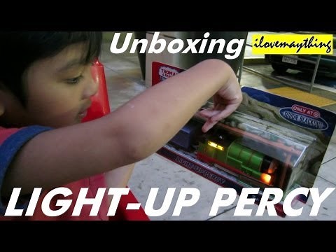 Unboxing Light-Up Percy (Trackmaster Motorized Engine) Thomas and Friends