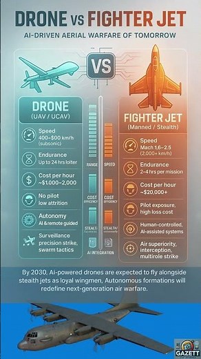 Drone vs Fighter Jet — Who Wins the Future Air Combat? (Comparison) #aidrones #fighterjetcomparison