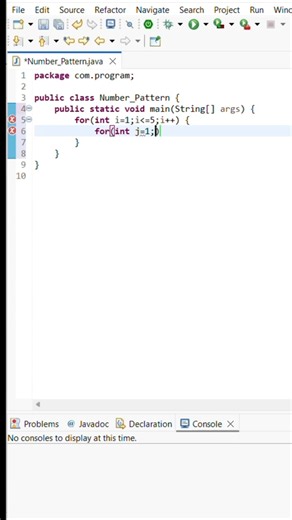 💻 Day 9 – Number Pattern in Java 🔥 #shorts #shortsfeed #coding #java #trending #viral #programming