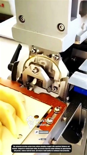 Automated dumpling wrapper forming through precision pressing inside production line