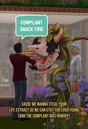 #SimsPartner Thanks The Sims for providing me with free codes for this game I know I know, drinking cowplant milk in TS4 just like gives you the emotional moodlets of the one you drank, but the TS2 version of drinking cowplant milk for eternal youth is so much better 🙏 #nocc #simstok #simscommunity #thesims4