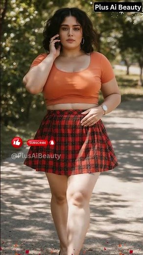 AI Fashion: Plus Size Street Style | Crop Top & Mini Skirt! ✨