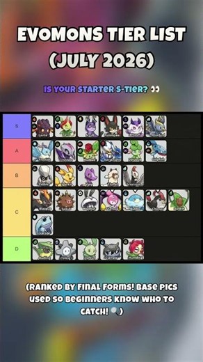 The Best Evomons Tier List! 🐉👑 #roblox #shorts