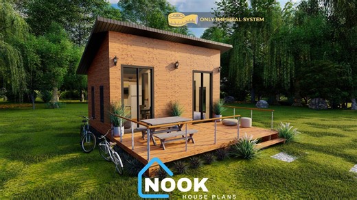 Tiny Cabin House Plan (14x20): Modern Cottage Floor Plans (digital Download) - Etsy