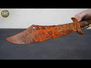 Restoration Rare Old Rusted Survival Machete – From Rust to Razor Sharp