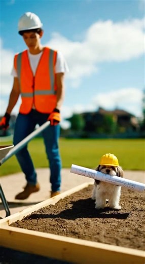 My dog ​​became an engineer and built his own house! 😱👷‍♂️🧱