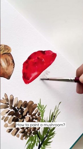 Watercolor Mushroom Process Video | how to paint mushroom | Beginner Tutorial