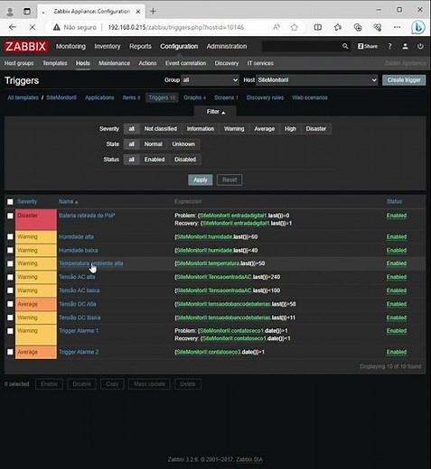 9- Como fazer alerta no Zabbix para temperatura alta com SiteMonitor