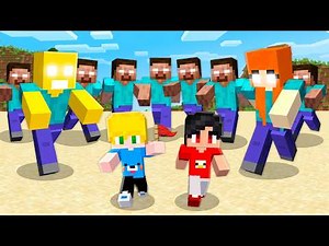 I was ADOPTED by an ENTIRE VILLAGE of HEROBRINES in Minecraft