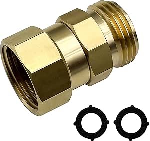 Hose Swivel Fitting, Garden Hose Connector 3/4 GHT, Good Sealing Performance with No Leaks, Brass