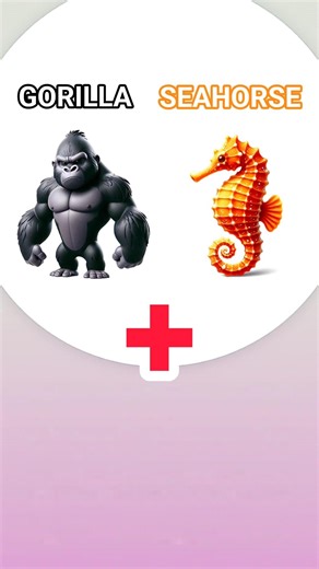 Gorilla + Seahorse = ? transformation animation #mix