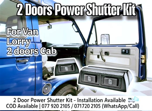 2 Door Power Shutter Kit 😍 ඔයාගේ කාර් එකට හෝ වෑන් එකට Power Shutter එකක් දාගන්න ඕනද? 🔌 ✅ Easy Installation ✅ Smooth Operation ✅ Suitable for Any Car or Van , jeep, lorry and cab අපෙන් Installation service එකත් තියෙනවා 👨‍🔧 💵 COD Available 📍 Location Negombo 📞Call 0717 202 105 WhatsApp 077 920 2105 🚐 Installation Available | COD Available 💪 “යකඩ වෙදා” – Vehicle Modification Experts | යකඩ වෙදා