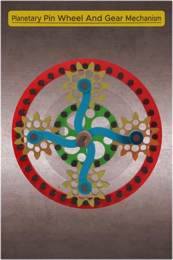 Planetary Pin Wheel & Gear Mechanism | Compact Power Drive ⚙️ #shorts