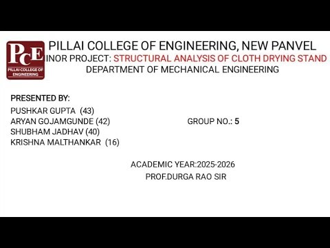 Structural Analysis of cloth drying stand|Minor project -1|Sem -iii | Mechanical engineering