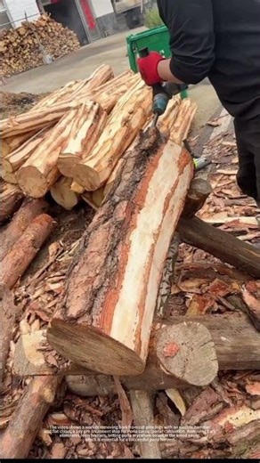 Stripping Pine Bark With An Electric Chisel | Essential Step For Poria Mushroom Growing