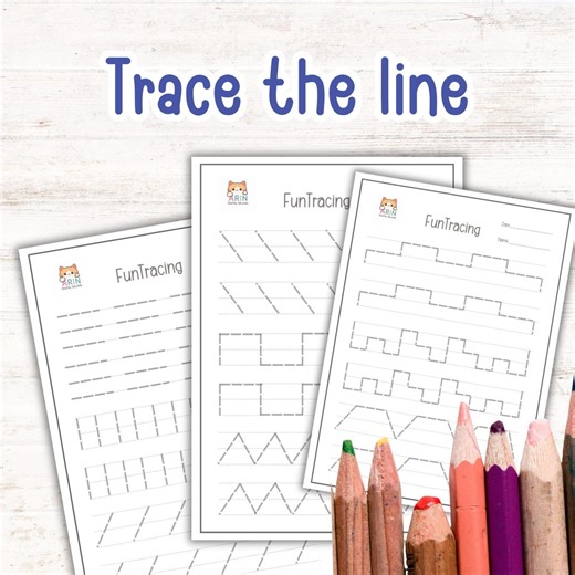 Tracing Lines Worksheet for Toddlers, Preschool Fine Motor Skills Printable, Pre Writing Practice PDF, Homeschool Activity - Etsy