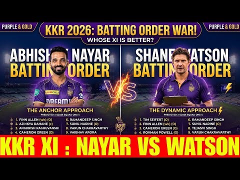 IPL 2026: Abhishek Nayar vs Shane Watson batting order vs MI | Ami KKR Hai Taiyaar