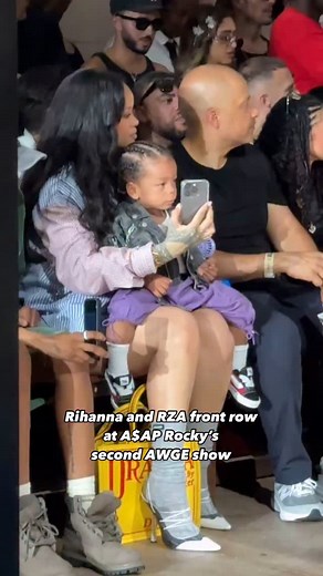 You’re doing amazing sweetie 👏 @badgalriri and RZA front row at @asaprocky’s second @awgenization show in Paris 🥹 Stay tuned to #DazedFashionTV for all your fashion week updates 📺✨ #DazedFashion #AsapRocky #Rihanna #AWGE | Dazed and Confused Magazine