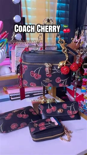 My fav coach cherry collection🍒 #coachbag #cosmeticcase #coachoutlet #coach #bag #purse #coachpurse