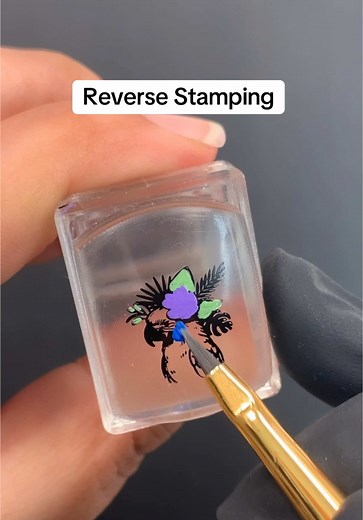 Tropical Reverse Nail Stamping Art Techniques