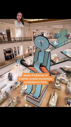 Sarah Andelman, the visionary behind Colette, the curated Paris shop that closed in 2017, just opened an exhibition at Le Bon Marché, celebrating bookstore culture. She worked with artist Jean Julien to bring the design to life and his brand NouNou. Rather than sell books, the exhibition highlights iconic bookstores, artists, designers all focused around celebrating the legacy of bookshops. #thestrand #booktok #fyp #paris #colette #sarahandelman #justanidea #lebonmarche #greenscreen