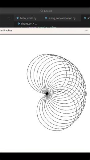 Hypnotic circle art with Python under 10 second #pythontutorial #pythonunder10second