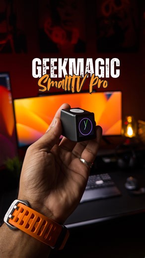 Samay Simplifies | Desk Setup 🖥️ | Tech 📸 | Engineering 👨‍💻 on Instagram: "Last time we unboxed the GeekMagic Ultra ⚡ Now it’s time for the Pro — the upgraded version 💪 It runs on ESP32 → stronger Wi-Fi, smoother animations, and more options. It does everything the Ultra does… but better. ✅ Touch sensor to switch displays with a tap ✅ Track Bitcoin + other crypto prices ✅ Add your favorite stocks in its console Side by side it looks almost the same… except for that touch sensor 👆 And yes, 