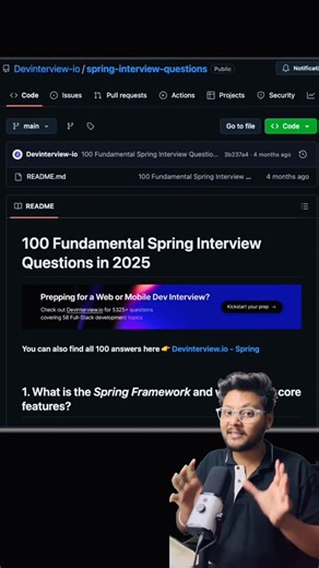 Chetan Ghate on Instagram: "Fundamentals Spring Interview Question✅ Git Repo ✅ . Follow @codesnippet.java ✅ . #java #programming #programmer #code #spring #springframework"