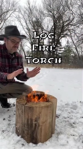 HowTo Outdoors on Instagram: "Making a Log Fire Torch  #survival #camping #howto"