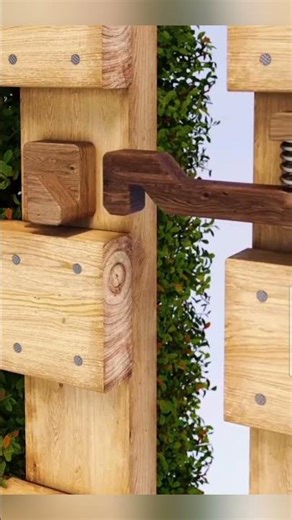 Satisfying Self-Locking Gate Mechanism #wooddesigner #diywoodworking