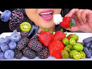 ASMR COLORFUL FRUIT PLATTER MUKBANG (EATING SOUNDS) NO TALKING EATING SHOW | ASMR Phan