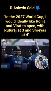 Ashwin on Virat Kohli and Rohit Sharma For WC27 ✨