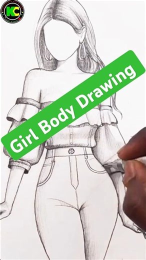 Cute Girl Body Drawing | Easy & Adorable Art Tutorial #shorts 💕✨