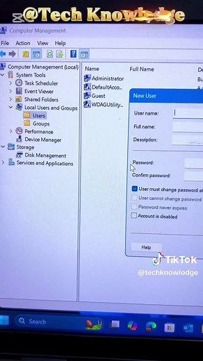 How to create Local user account on Windows PC #fyp #viral #pctips #viralvideos #viralditiktok