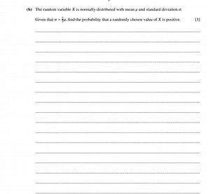 (b) The random variable X is normally distributed with mean \mu... | Filo