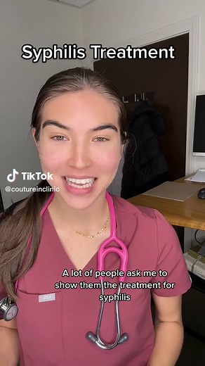 First line therapy for syphilis is 2.4 million units of penicillin G benzathine 💉 #syphilis #stdtreatment