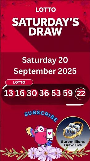 The National Lottery Lotto Draw Live results from Saturday 20 September 2025 | tonight's lotto