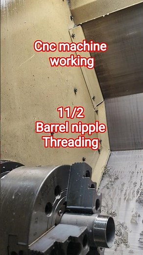 cnc machine working || cnc g76 threading cycle || how to cnc ||g76#barrelnipple#shortvideo#tech#cnc