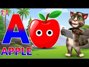 Phonics Song 2 with TWO Words in 3D - A For Apple🍎🍏- ABC Alphabet Songs with Sounds for Children's