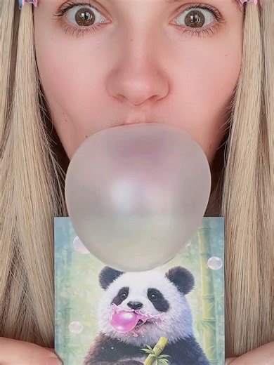 POV: Chewing gum with a cute panda 🫧 ASMR Follow for daily bubble gum ASMR 🫧 #asmr #oddlysatisfying #bubblegum #pandatiktok