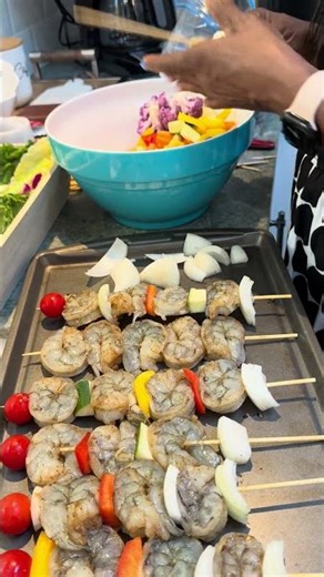 Shrimp 🍤🦐 Kabob Made From Scratch #delicious #tasty #yummyrecipe #cookingvideo