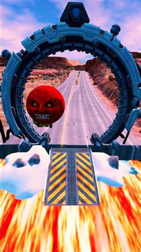 Big & Small Moon Colorful Monster Cars vs Giant Pit - BeamNG.drive #beamngdrive #34