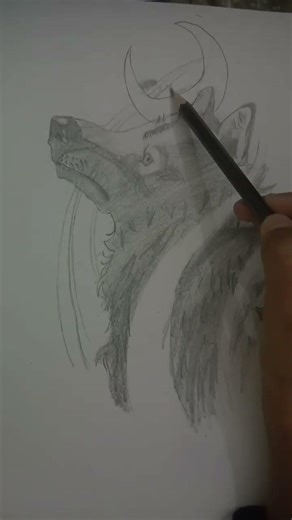 Cool wolf sketch #animeeart #art #sketch#wolf