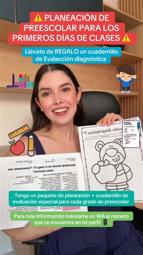 ⚠️PLANEACIÓN DE PREESCOLAR PARA LOS PRIMEROS DÍAS DE CLASES DE REGALO CUADERNILLO PARA EVALUACIÓN DIAGNÓSTICA⚠️ Llévate este maravilloso paquete de Planeación y cuadernillo de Evalauación diagnóstica para iniciar el ciclo escolar 📚🖍️ #preescolar #planeación #iniciodeciclo #cicloescolar #nuevasmodalidades #ABJ #actividadesparaniños #cicloescolar20252026 #maestra #educadora #planear #NEM #SEP #evaluciondiagnostica #fase2 #juegosparaniños #primerosdiasdeclases | Mtra.Cin