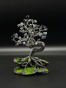 Handmade Wire Tree Sculpture With Gemstone Leaves - Etsy UK