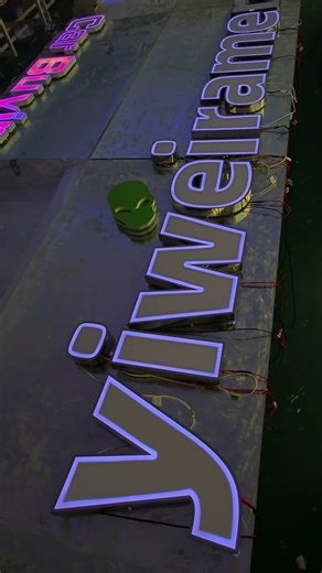 Cyberpunk Restaurant Signage Color Changing LED Sign#SignMaking #LEDLetters #advertise #ledsign