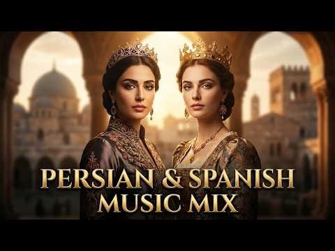 Persian & Spanish Fusion Relaxing Music 4K | Persian Gulf & Spanish Beaches | Guitar & Santur