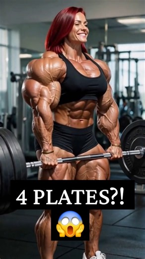 You Think This Is Too Heavy? Watch Muscle Mommy Lift 4 Plates Like Nothing 😱 #femalebodybuilder